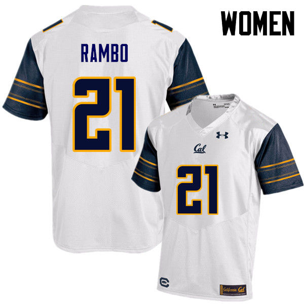 Women #21 Evan Rambo Cal Bears (California Golden Bears College) Football Jerseys Sale-White